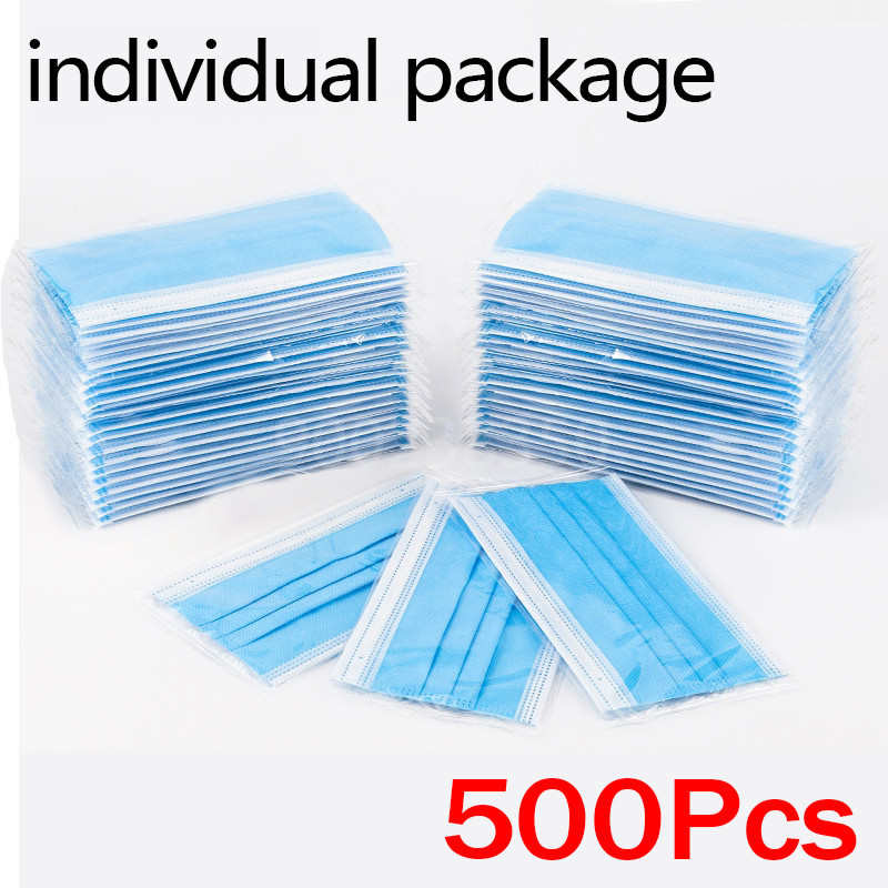 Disposable Mask Blue - 10-500 adet Tek Kullanımlık Yetişkin Bireysel